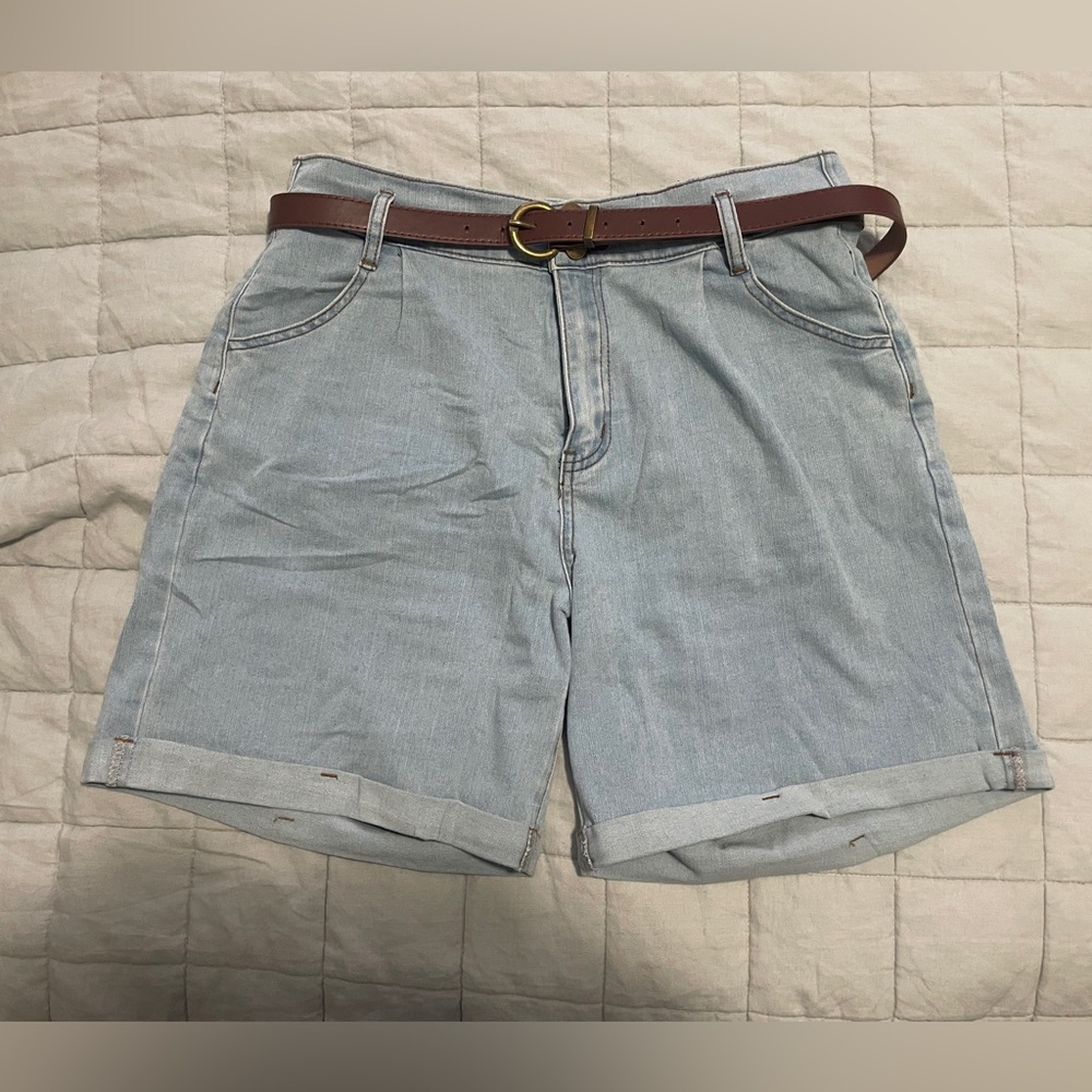 High waisted jeans shorts